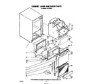 Whirlpool EC5100XL cabinet, liner and door diagram