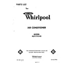 Whirlpool ALF21040 front cover diagram