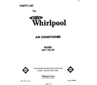 Whirlpool ALF15040 front cover diagram