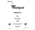 Whirlpool EHT161AKWR1 front cover diagram