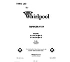 Whirlpool ET18JKXLWL0 front cover diagram