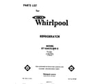 Whirlpool ET18AKXLWR0 front cover diagram