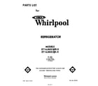 Whirlpool ET16JMXLWR0 front cover diagram