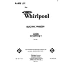 Whirlpool EV130FXKW1 front cover diagram