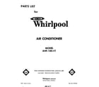 Whirlpool AHF18041 front cover diagram