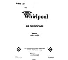 Whirlpool ALF12420 front cover diagram