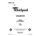 Whirlpool ET17HKXLWR0 front cover diagram