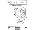 Whirlpool AHA04021 frame and control parts diagram