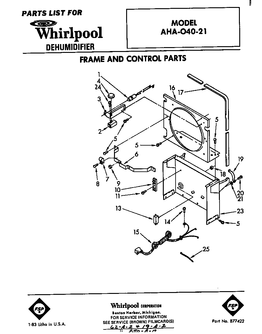 Frame and control parts