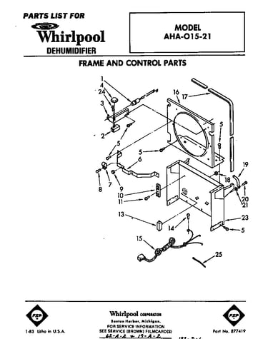 Frame and control parts