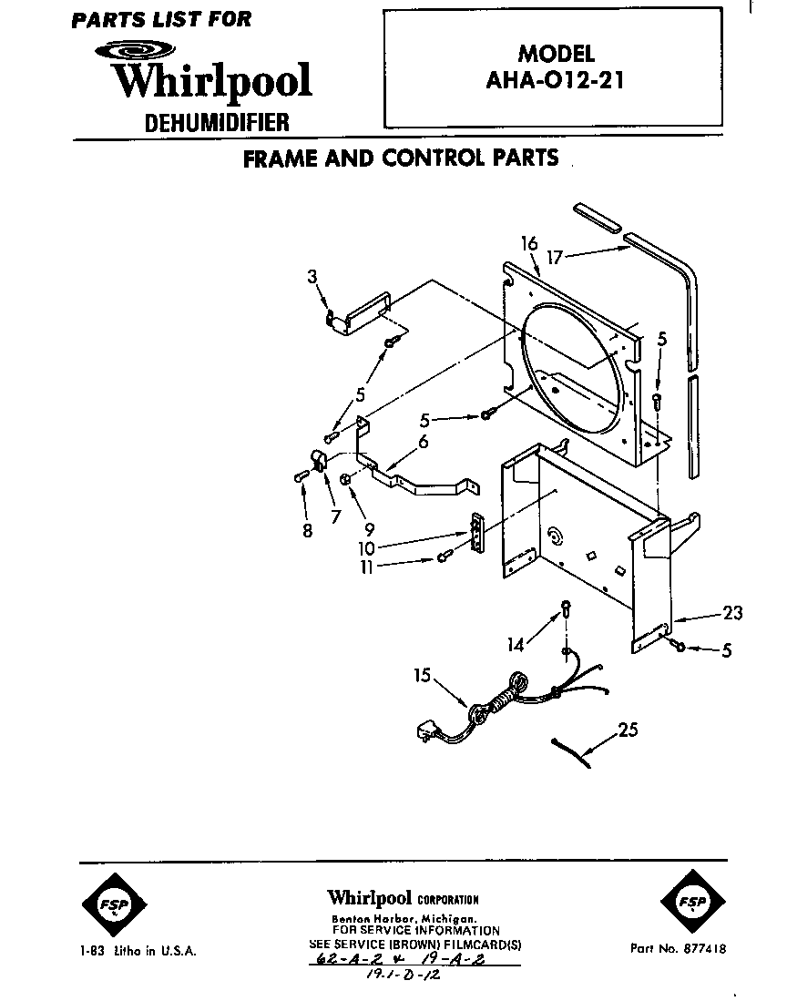 Frame and control parts