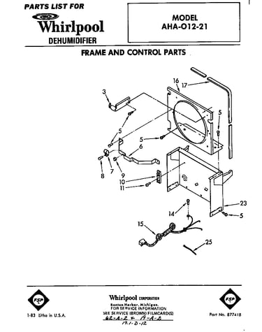 Frame and control parts