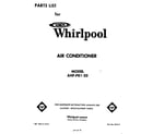 Whirlpool AHFP8120 front cover diagram