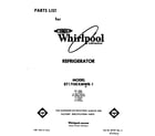 Whirlpool ET17HKXMWR1 front cover diagram