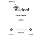 Whirlpool EV200FXKW1 front cover diagram