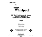 Whirlpool SF0100EKW0 front cover diagram