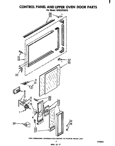 Control panel and upper oven door