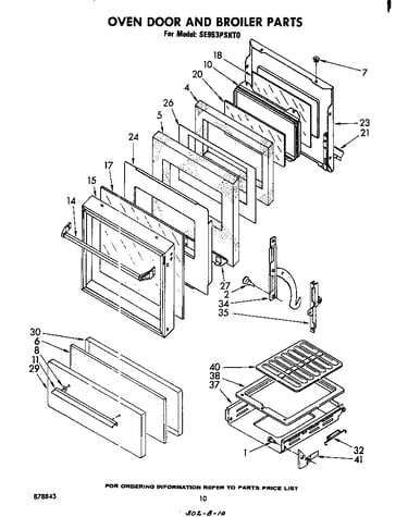 Oven door and broiler
