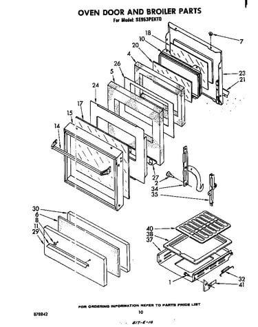 Oven door and broiler