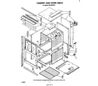 Whirlpool SB130PSK0 cabinet and oven parts diagram
