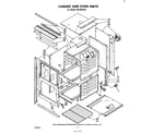 Whirlpool SB130PEK0 cabinet and oven parts diagram