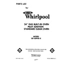 Whirlpool SB100PSK0 cover page-text only diagram