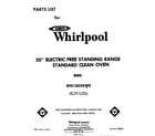 Whirlpool RF0100XKW0 cover page diagram