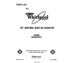 Whirlpool RC8600XP0 cover page diagram