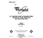 Whirlpool RB170PXLW2 front cover diagram