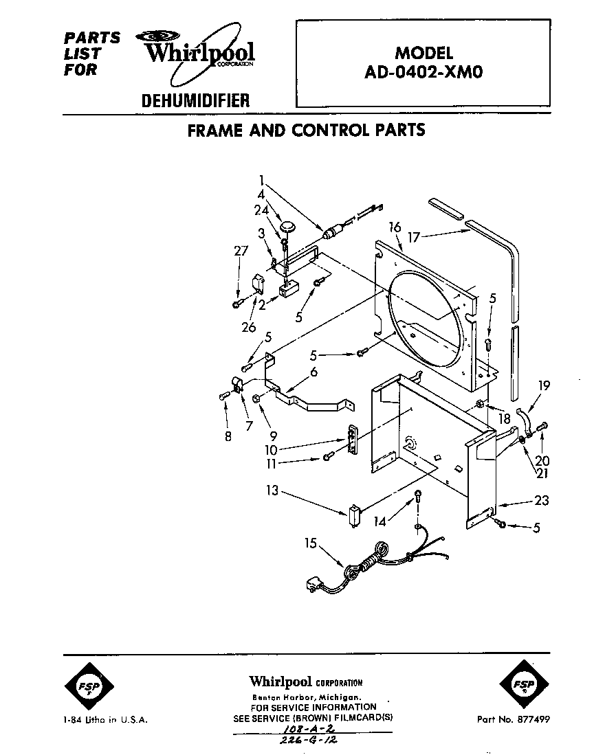 Frame and control parts