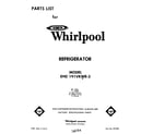 Whirlpool EHD191VKWR3 front cover diagram