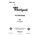 Whirlpool ALJ18040 front cover diagram