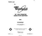 Whirlpool SC8400EKW1 cover page-text only diagram