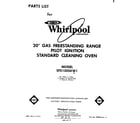 Whirlpool SF0100SKW1 front cover diagram
