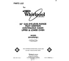 Whirlpool SE950PSKW1 front cover diagram