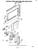 Control panel and upper oven door