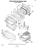 Oven door and broiler