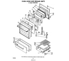 Whirlpool SE950PEKW1 oven door and broiler diagram