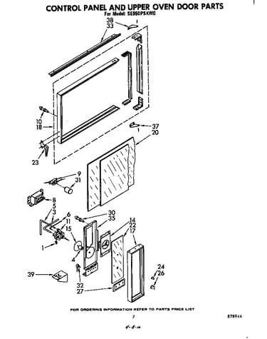 Control panel and upper oven door