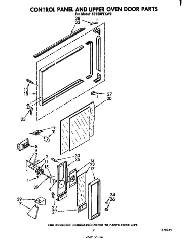 Control panel and upper oven