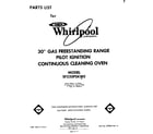 Whirlpool SF330PSKW0 front cover diagram