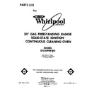 Whirlpool SF330PEKW0 front cover diagram