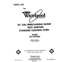 Whirlpool SF310PSKW0 front cover diagram