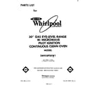Whirlpool SM958PSKW1 front cover diagram
