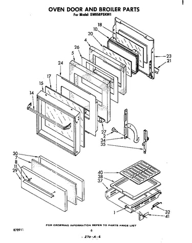 Oven door and broiler