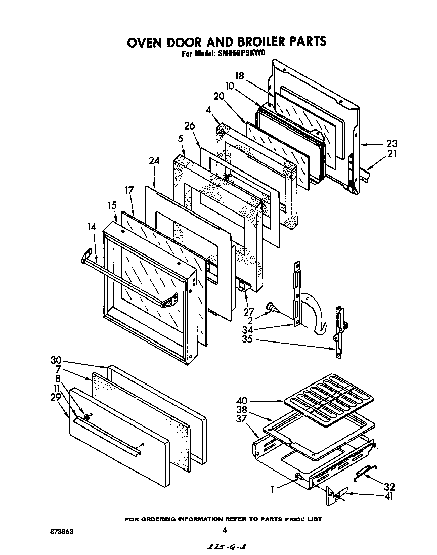 Oven door and broiler