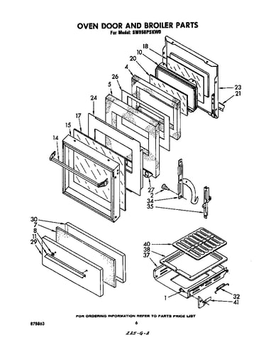 Oven door and broiler