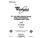 Whirlpool SF5140EKW0 front cover diagram