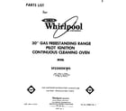 Whirlpool SF3300SKW0 front cover diagram