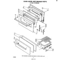Whirlpool SF3300SKW0 oven door and broiler diagram